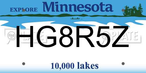 HG8R5Z Minnesota License Plate