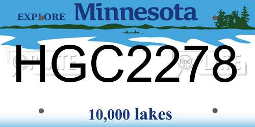 HGC2278 Minnesota License Plate