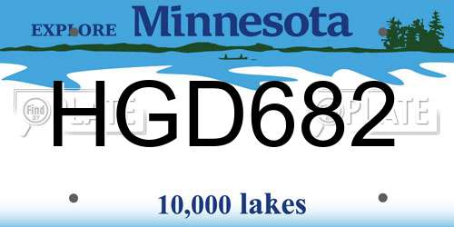 HGD682 Minnesota License Plate