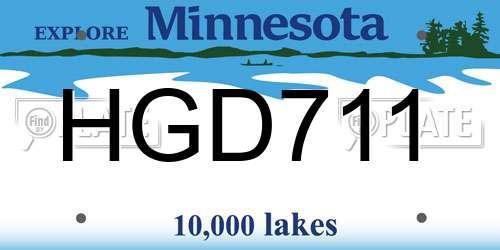 HGD711 Minnesota License Plate