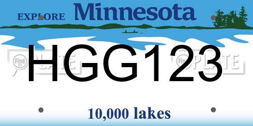 HGG123 Minnesota License Plate