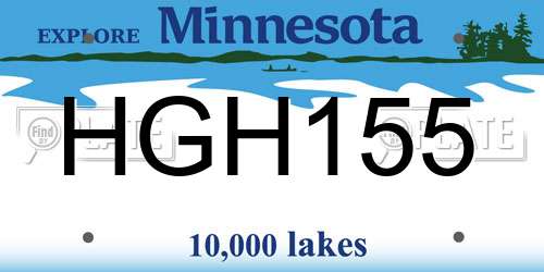 HGH155 Minnesota License Plate
