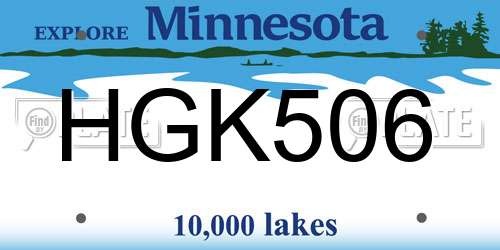 HGK506 Minnesota License Plate