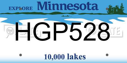 HGP528 Minnesota License Plate