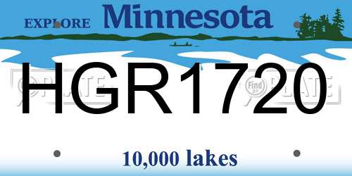 HGR1720 Minnesota License Plate