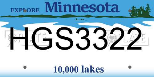 HGS3322 Minnesota License Plate