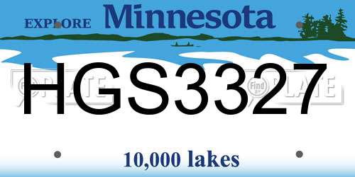 HGS3327 Minnesota License Plate