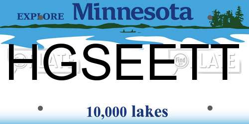HGSEETT Minnesota License Plate