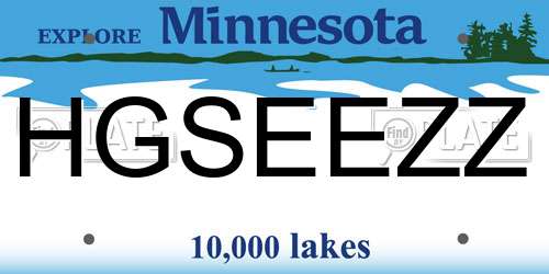 HGSEEZZ Minnesota License Plate