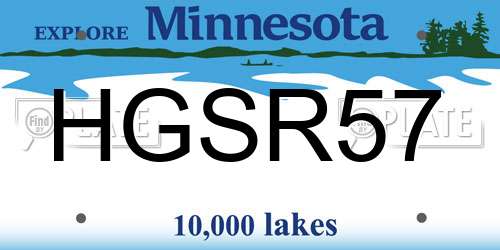 HGSR57 Minnesota License Plate