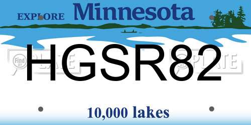 HGSR82 Minnesota License Plate