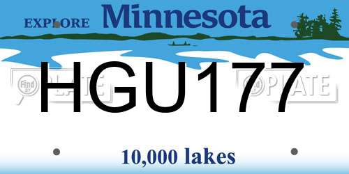 HGU177 Minnesota License Plate
