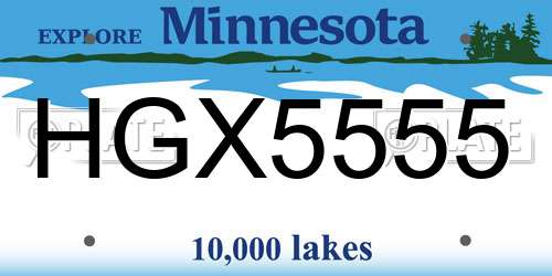 HGX5555 Minnesota License Plate