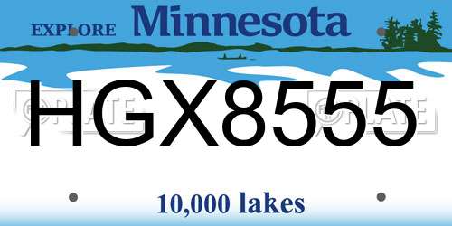 HGX8555 Minnesota License Plate