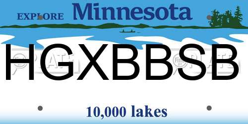 HGXBBSB Minnesota License Plate