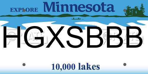 HGXSBBB Minnesota License Plate