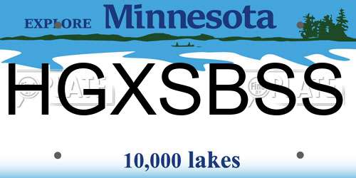 HGXSBSS Minnesota License Plate