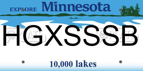 HGXSSSB Minnesota License Plate