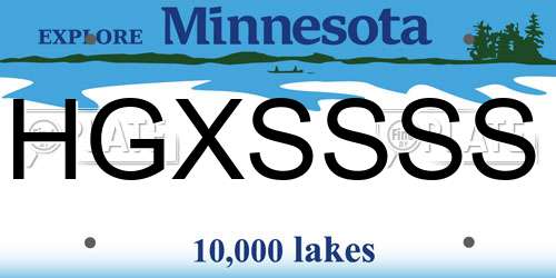 HGXSSSS Minnesota License Plate