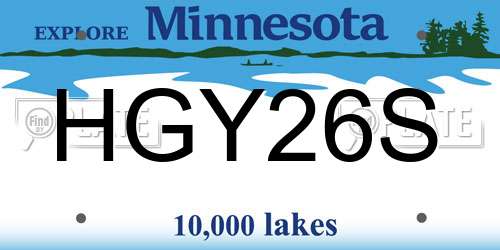 HGY26S Minnesota License Plate