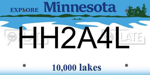 HH2A4L Minnesota License Plate