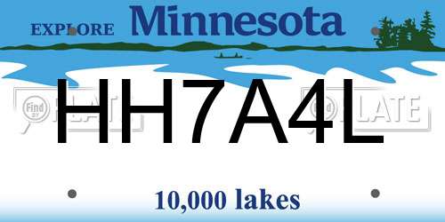 HH7A4L Minnesota License Plate