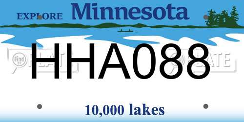HHA088 Minnesota License Plate
