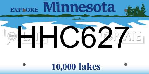 HHC627 Minnesota License Plate