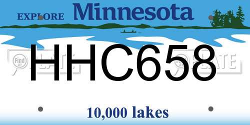 HHC658 Minnesota License Plate