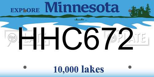 HHC672 Minnesota License Plate