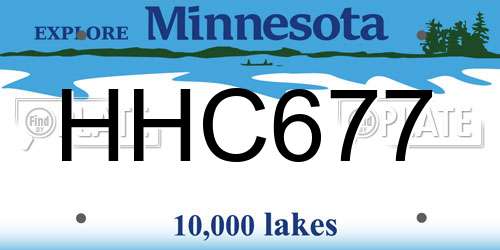 HHC677 Minnesota License Plate