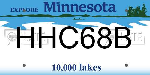 HHC68B Minnesota License Plate