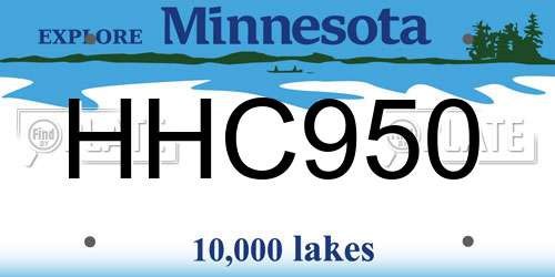 HHC950 Minnesota License Plate