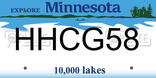 HHCG58 Minnesota License Plate