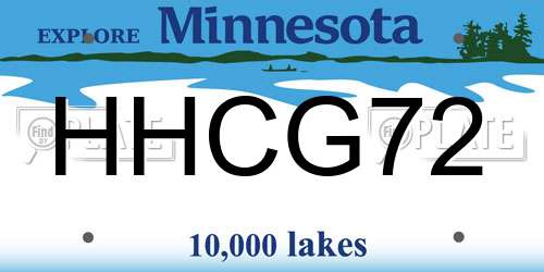 HHCG72 Minnesota License Plate