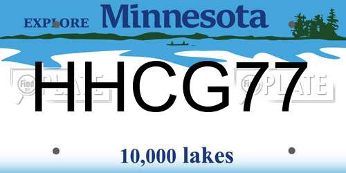 HHCG77 Minnesota License Plate