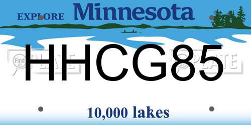 HHCG85 Minnesota License Plate