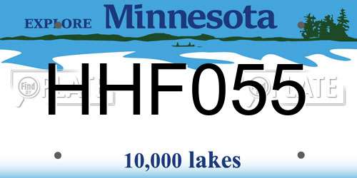 HHF055 Minnesota License Plate