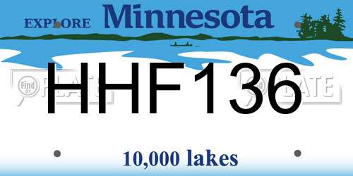 HHF136 Minnesota License Plate