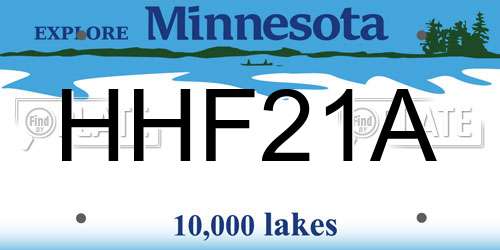 HHF21A Minnesota License Plate
