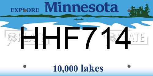 HHF714 Minnesota License Plate