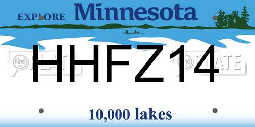 HHFZ14 Minnesota License Plate