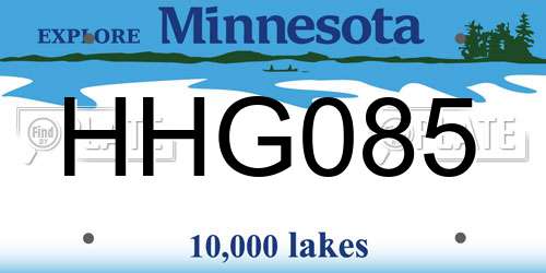 HHG085 Minnesota License Plate