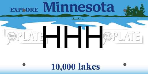 HHH Minnesota License Plate