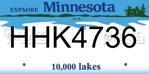 HHK4736 Minnesota License Plate