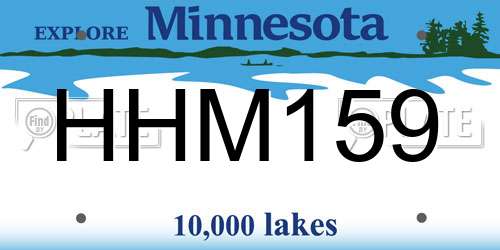 HHM159 Minnesota License Plate