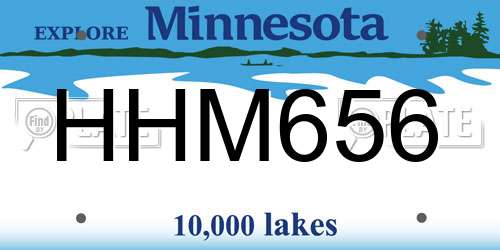 HHM656 Minnesota License Plate