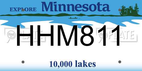 HHM811 Minnesota License Plate