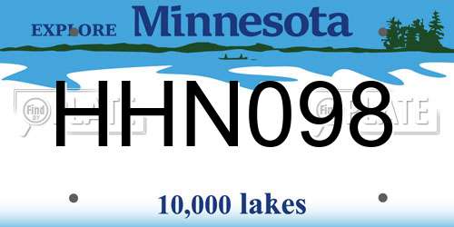 HHN098 Minnesota License Plate