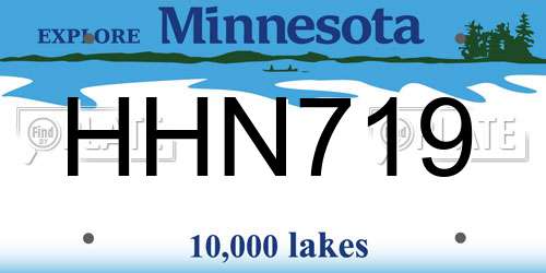 HHN719 Minnesota License Plate